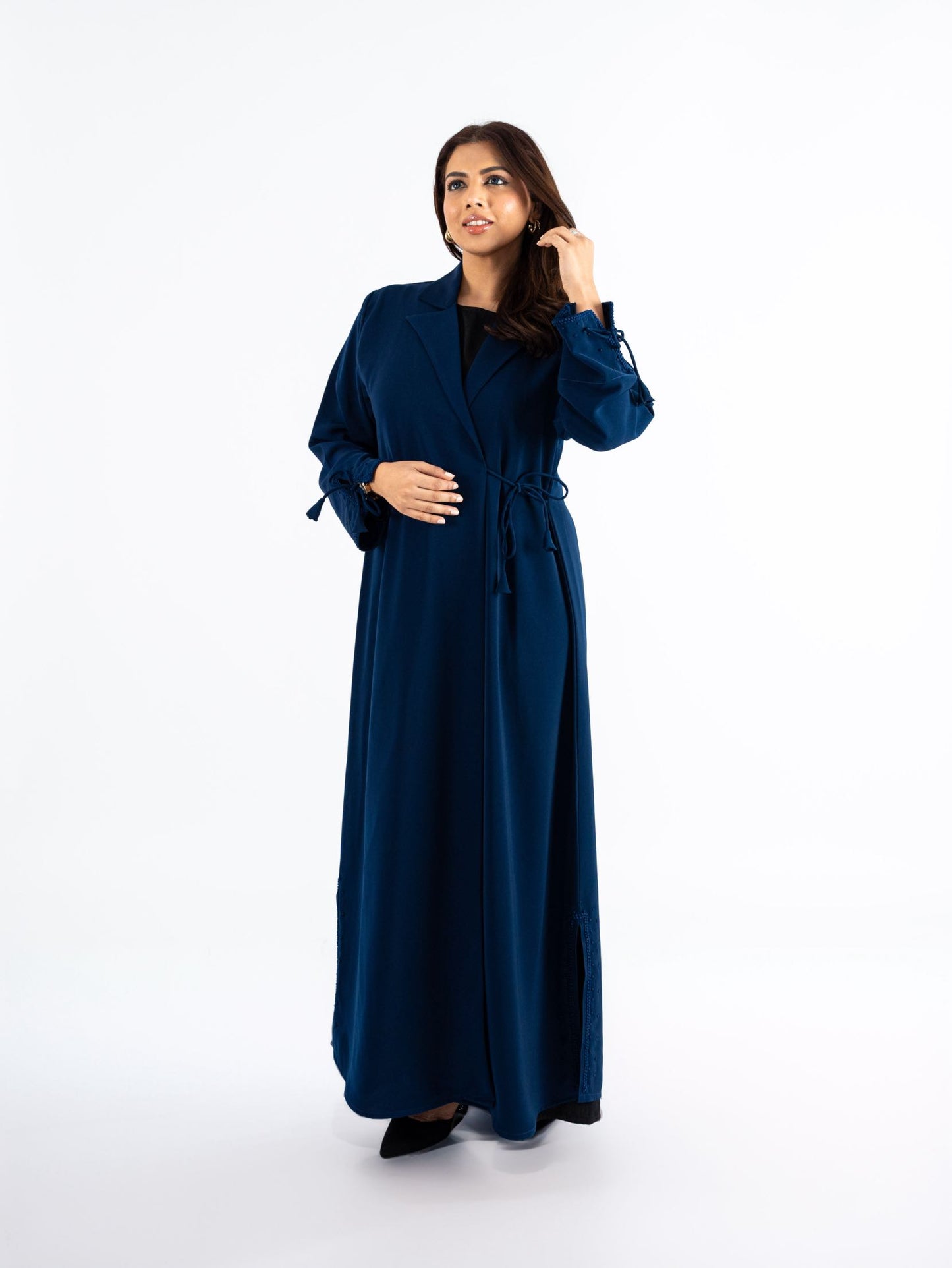 Navy blue Abaya sides robe design