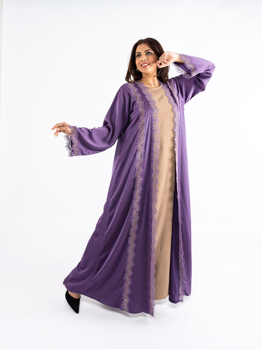Violet Abaya Charm laced Abaya