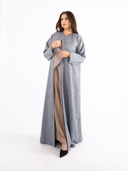 Linen upper flapped Abaya