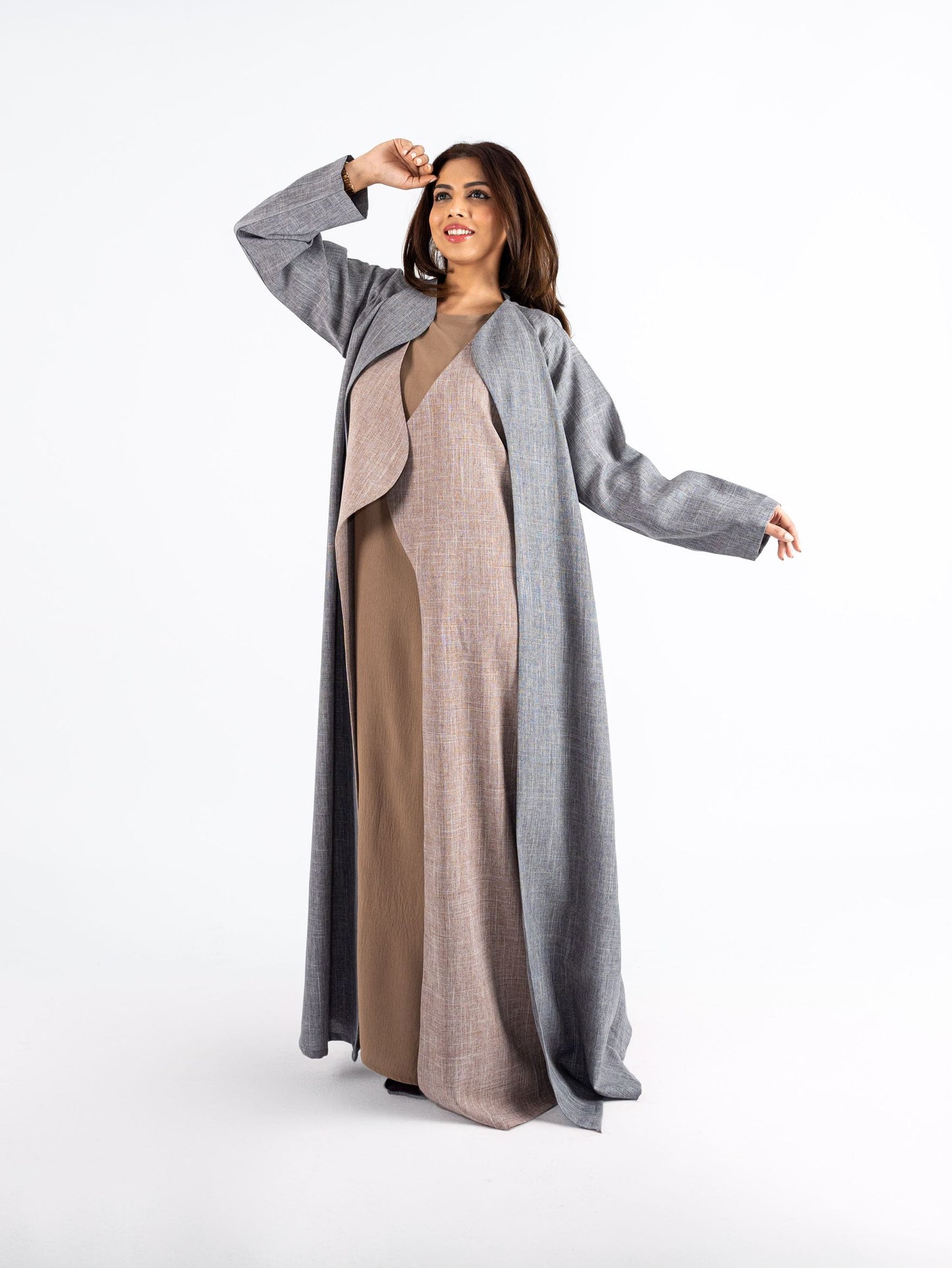 Linen upper flapped Abaya