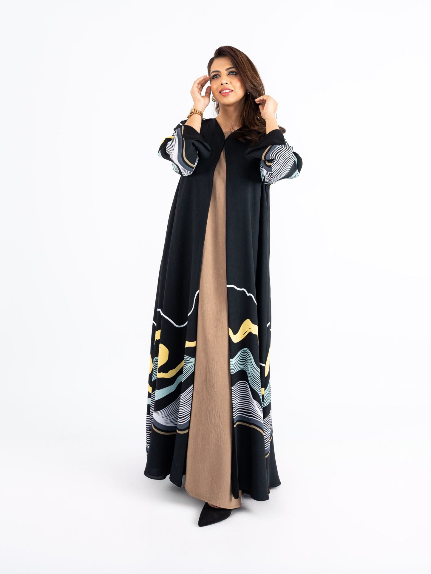 Bold Black, Gold-Blue Elegance