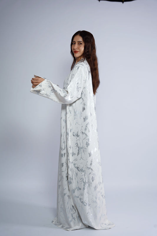 Light jaquard flora theme Abaya