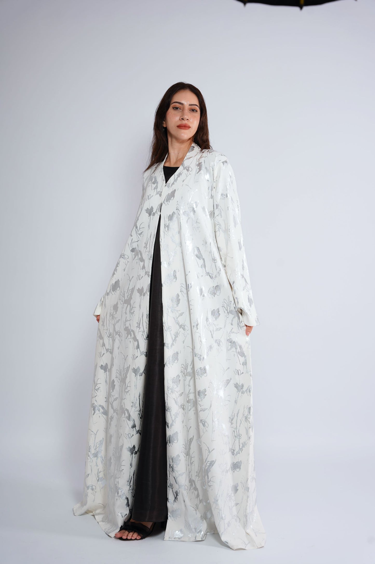 Light jaquard flora theme Abaya