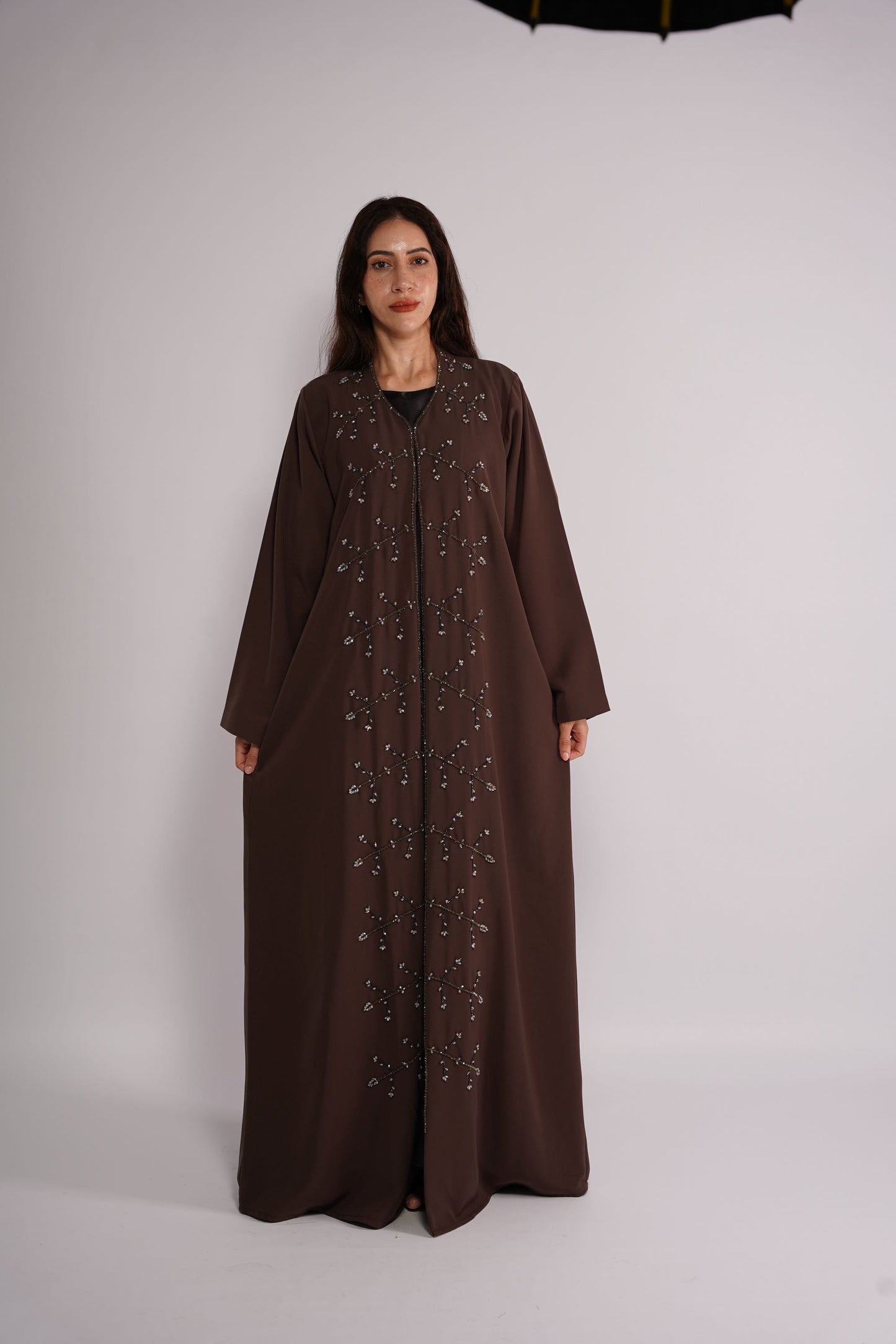 Mahogany inspired Abaya with embellished art stones