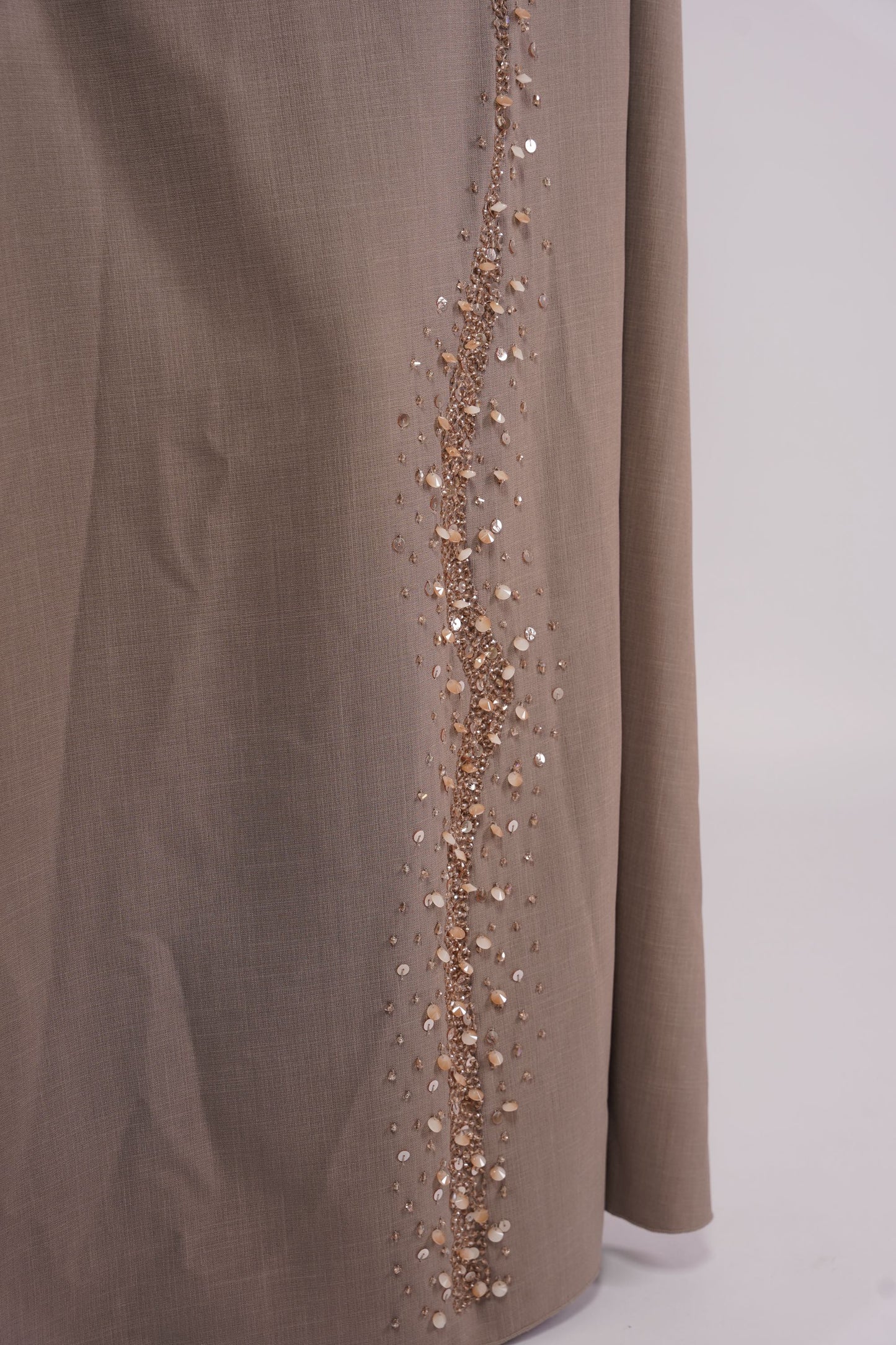 Almond Abaya with art sequin embellishment