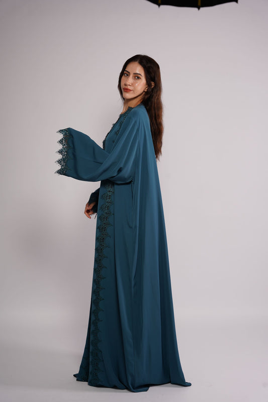 Lace Abaya with trimmings
