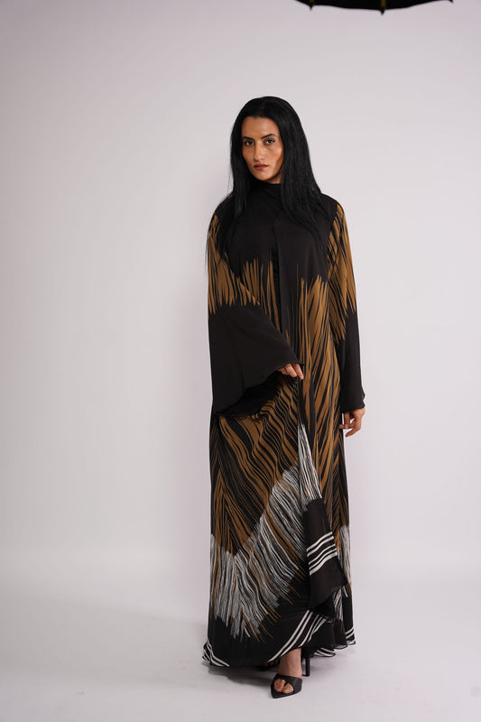 Multicolor printed Abaya pastel chiffon fabric