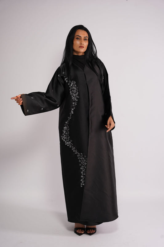 Abaya with sequin embedded design