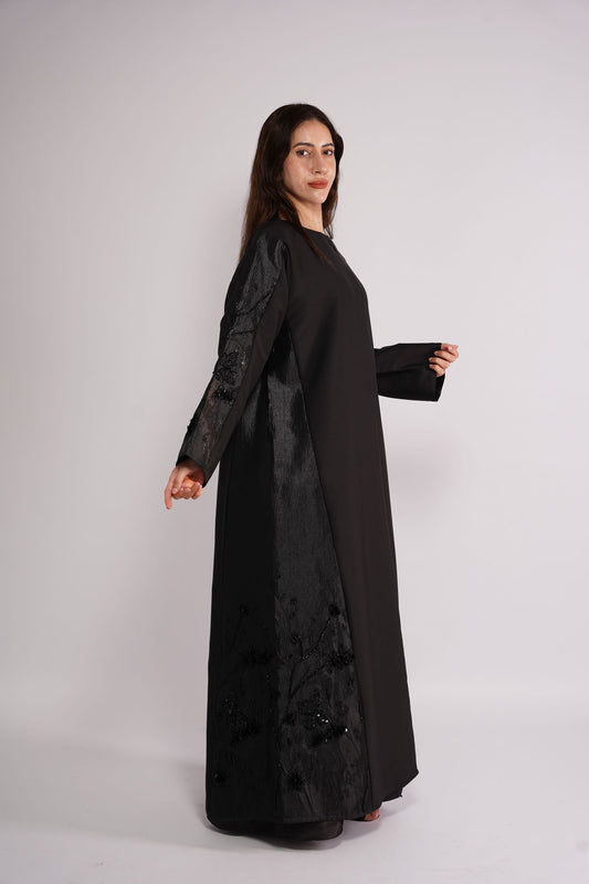 Abaya with sequin embedded design