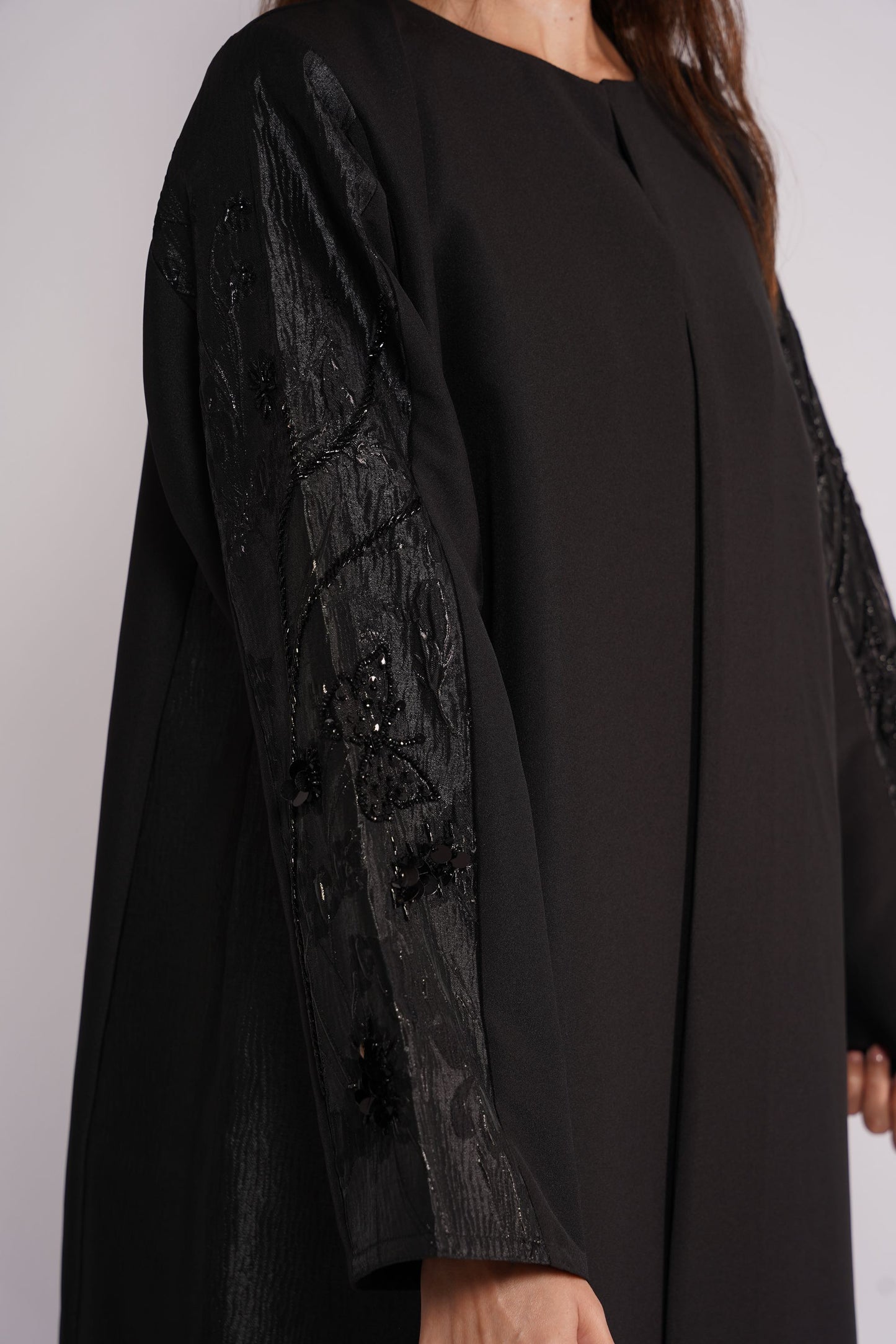 Abaya with sequin embedded design