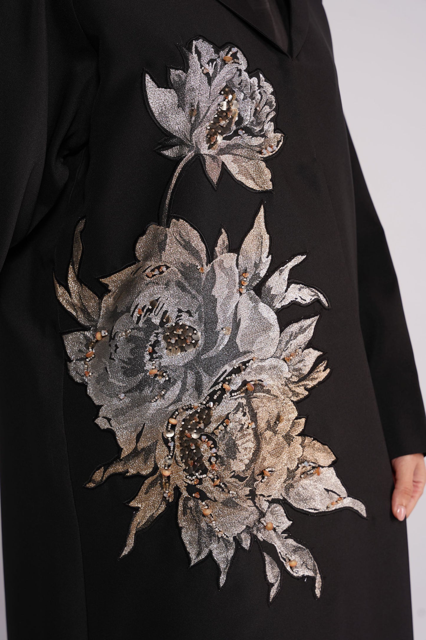 Abaya embellished in large floral applique