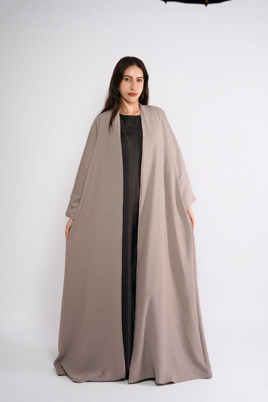 Abaya in nada fabric open sleeves design