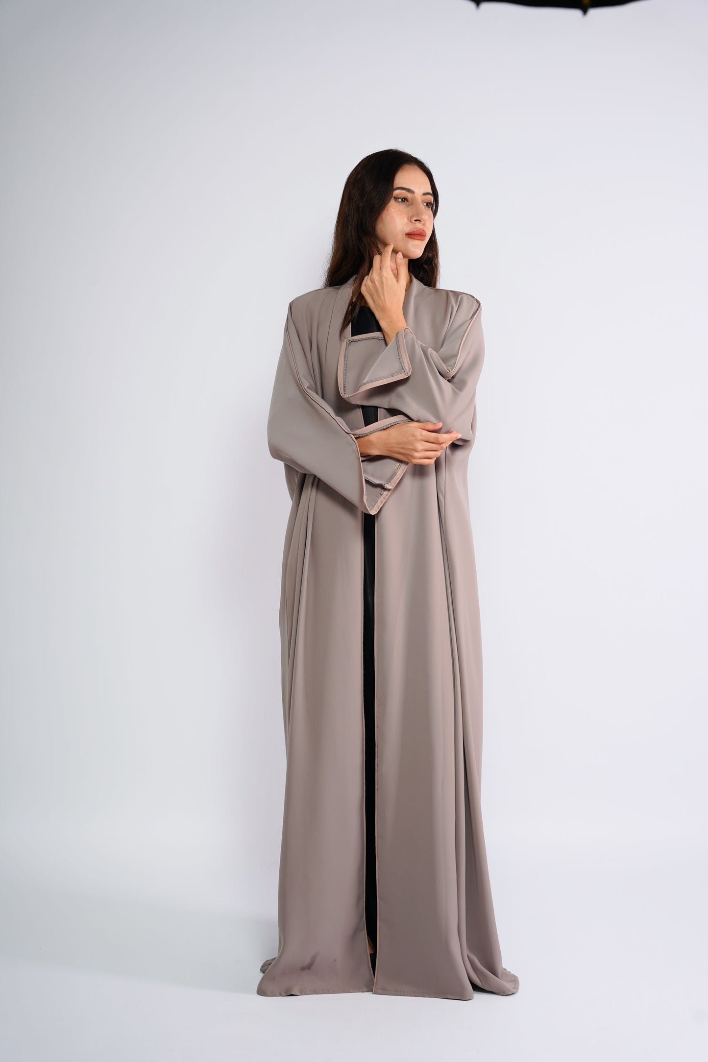 Abaya in nada fabric open sleeves design