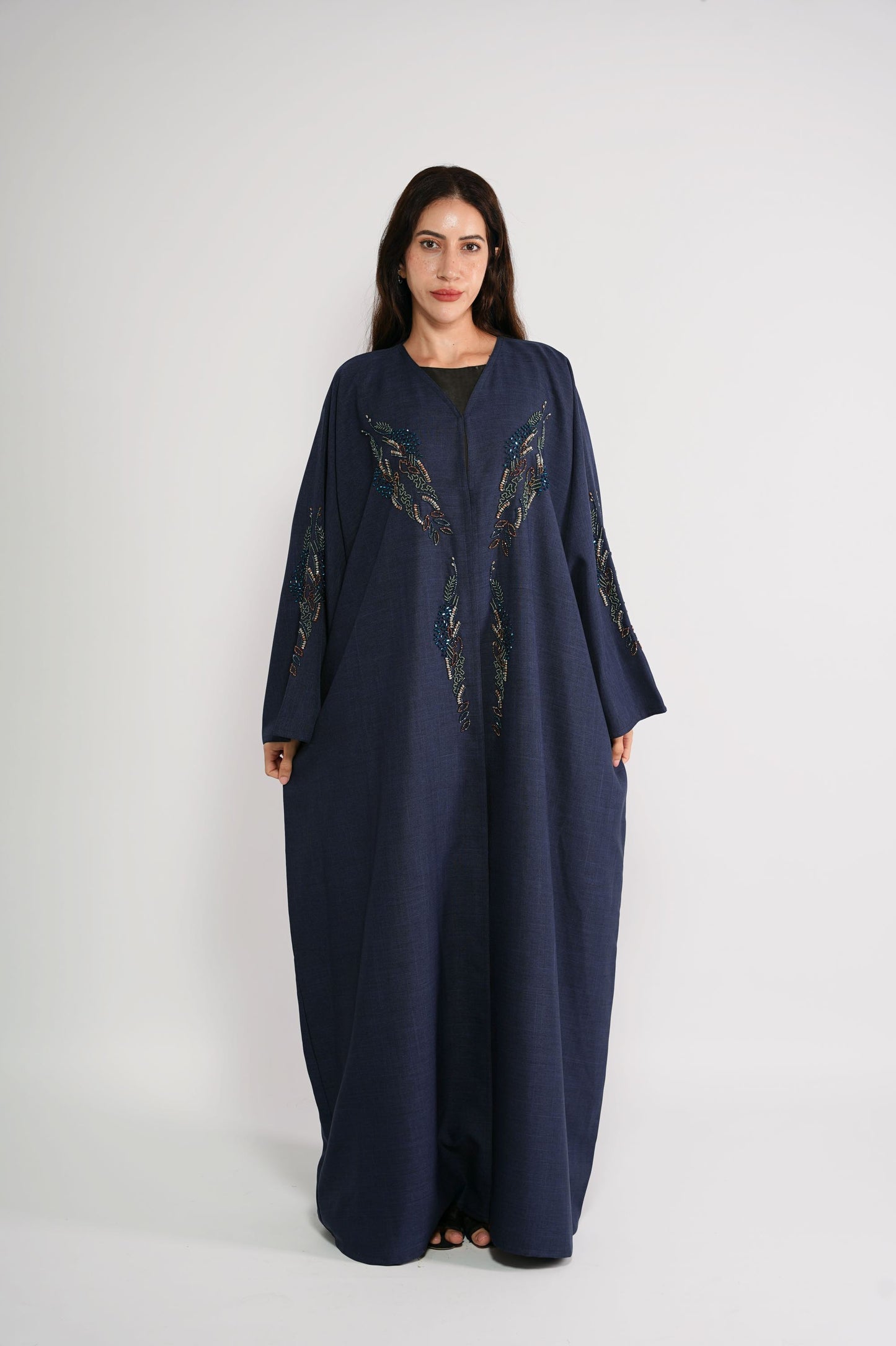Lavender themed Abaya embellished with art stones