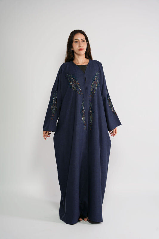 Lavender themed Abaya embellished with art stones