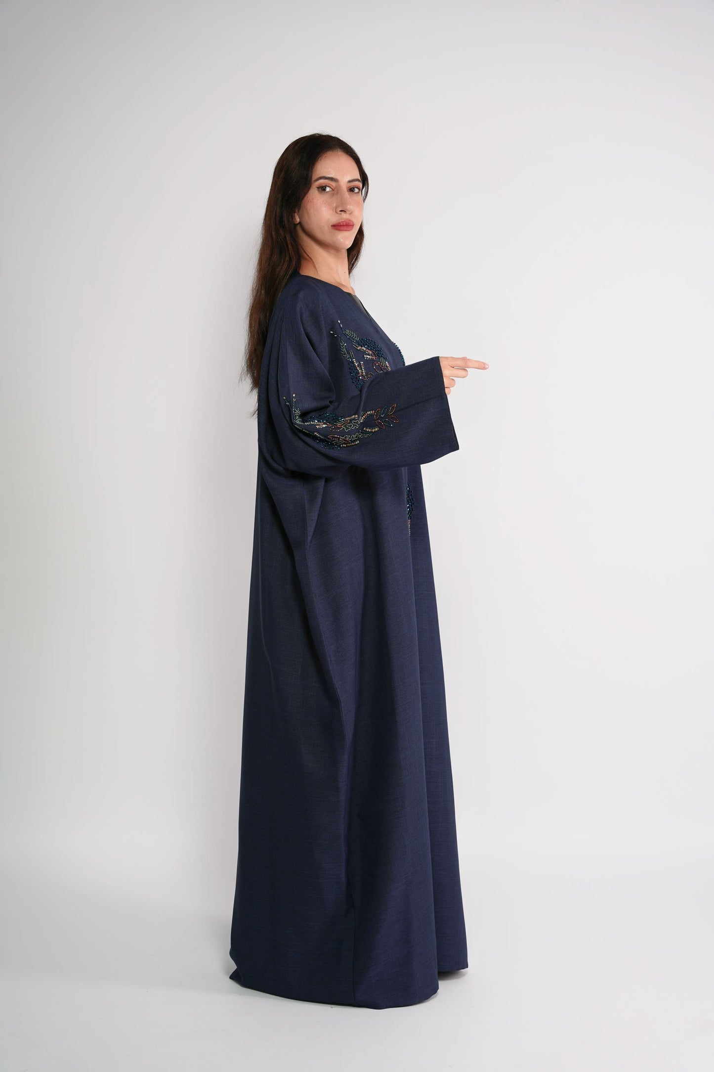 Lavender themed Abaya embellished with art stones