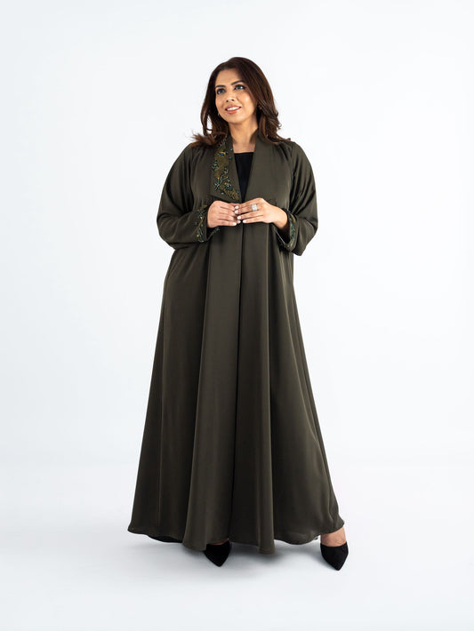 Vogue green stone embellshed Abaya
