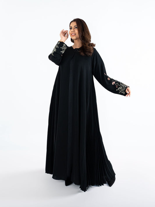 Royal black Abaya in sequin and embellishments