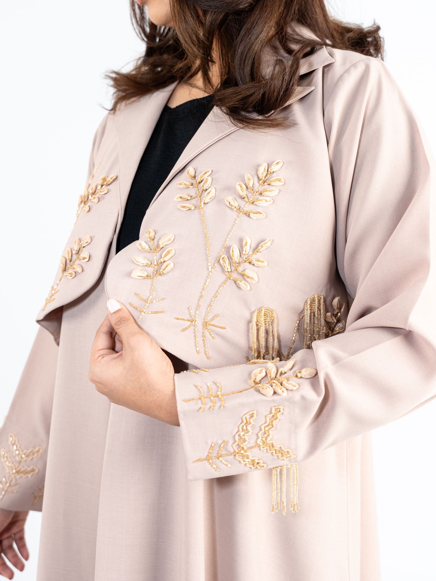 Mocka 3D embelisshed ornament Abaya